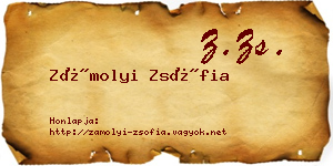 Zámolyi Zsófia névjegykártya
