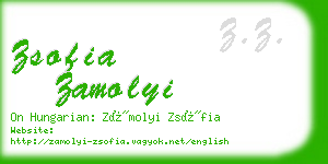 zsofia zamolyi business card